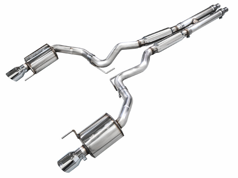 AWE Tuning AWE 2024 Ford Mustang GT Fastback S650 RWD Touring Catback Exhaust w/ Dual Chrome Silver Tips 3015-32650 3015-32650 Photo - Primary