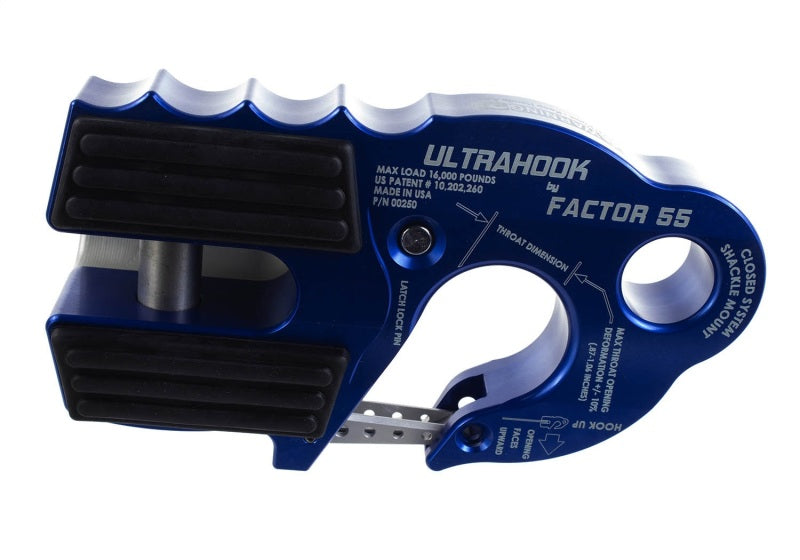 Ford Racing Factor 55 UltraHook w/Rope Guard - Blue M-1821-UHB M-1821-UHB Photo - Unmounted