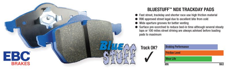 EBC 89-94 Nissan Skyline (R32) 2.0 GTE Bluestuff Rear Brake Pads DP5686/2NDX DP5686/2NDX Photo - lifestyle view
