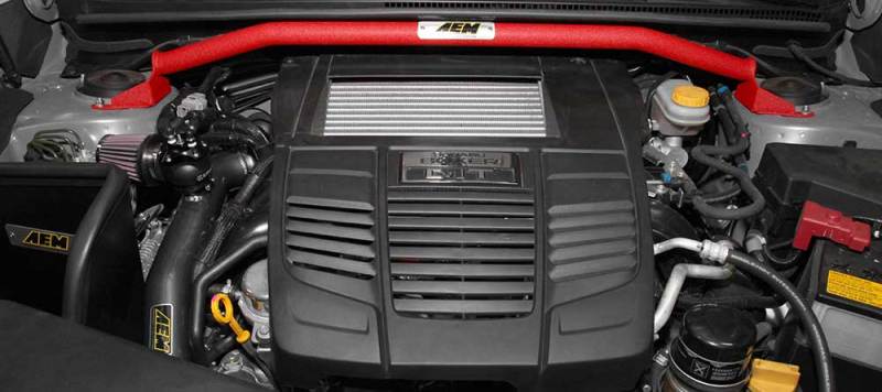 AEM Induction AEM 2015 Subaru WRX/STI 2.0L/2.5L Strut Bar 29-0011WR 29-0011WR Photo - Mounted