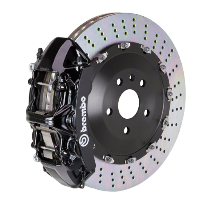 Brembo 09-11 GTR /12+ GTR Front GT BBK 6 Piston Cast 405x34 2pc Rotor Drilled-Black 1N1.9543A1