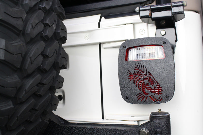 Fishbone Offroad Jeep Wrangler CJ YJ TJ Tail Light Covers - Black Textured Powdercoat FB31044 FB31044 Photo - lifestyle view