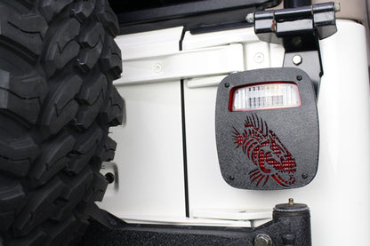 Fishbone Offroad Jeep Wrangler CJ YJ TJ Tail Light Covers - Black Textured Powdercoat FB31044 FB31044 Photo - lifestyle view