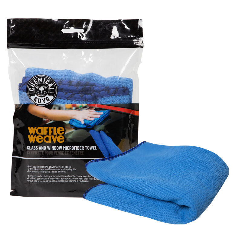 Chemical Guys Waffle Weave Glass & Window Microfiber Towel - 24in x 16in - Blue (P48) MIC708 MIC708 User 1