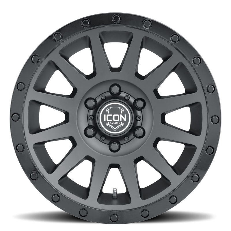 ICON Compression 18x9 5x150 25mm Offset 6in BS 110.1mm Bore Double Black Wheel 2018905560DB 2018905560DB Photo - Close Up