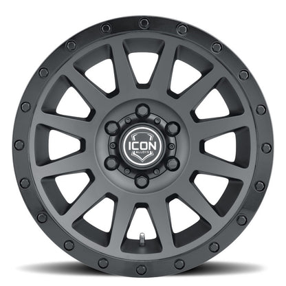 ICON Compression 18x9 5x150 25mm Offset 6in BS 110.1mm Bore Double Black Wheel 2018905560DB 2018905560DB Photo - Close Up