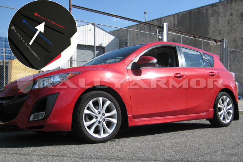 Rally Armor 2010-13 Mazda3/Spd3 Mud flap Red logo MF17-UR-BLK/RD User 1