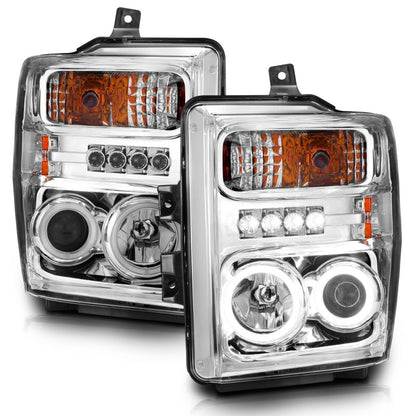 Anzo 2008-2010 Ford F-250 Projector Headlights w/ Halo Chrome (CCFL) 111167 Photo - Unmounted