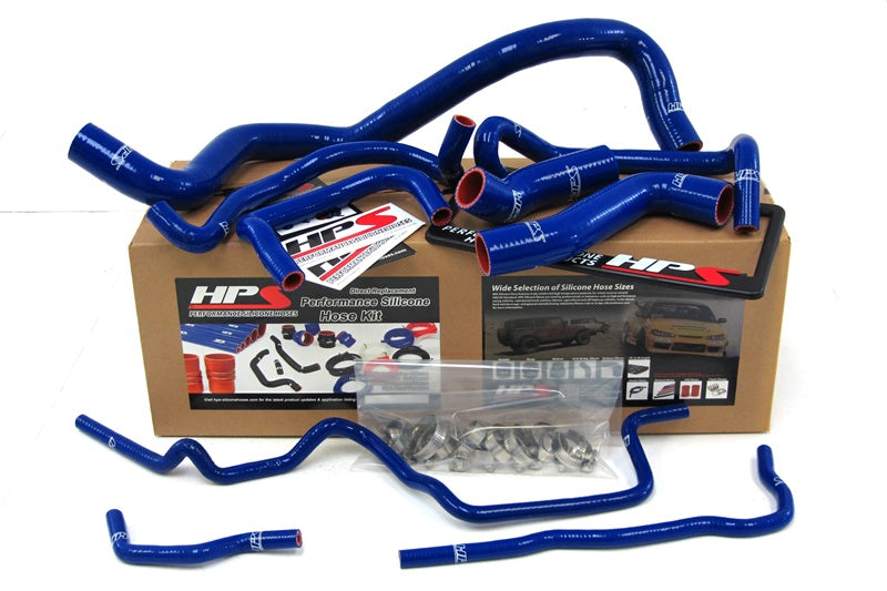 HPS Performance Products HPS Blue Reinforced Silicone Radiator Hose Kit Coolant Volkswagen 99-06 Golf Mk4 1.8T Turbo Left Hand Drive