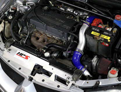 HPS Performance Products HPS Blue Reinforced Silicone Intercooler Hose Kit Mitsubishi 03-07 Lancer EVO 8 9 MR US-Spec