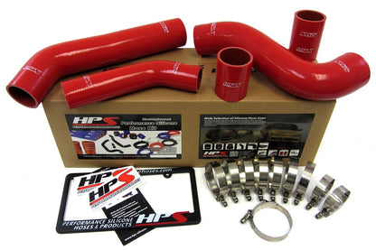 HPS Performance Products HPS Red Reinforced Silicone Intercooler Hose Kit Mitsubishi Lancer EVO 10 X US-Spec
