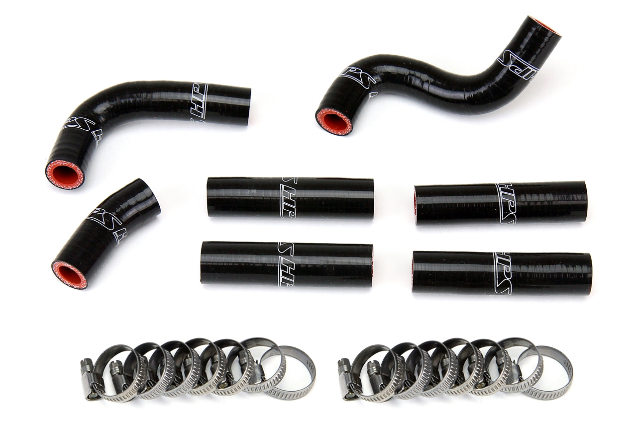 HPS Performance HPS Black Reinforced Silicone Complete Pesky Heater Hose Kit 1FZ-FE Lexus 96-97 LX450 FJ80 4.5L I6 without rear heater