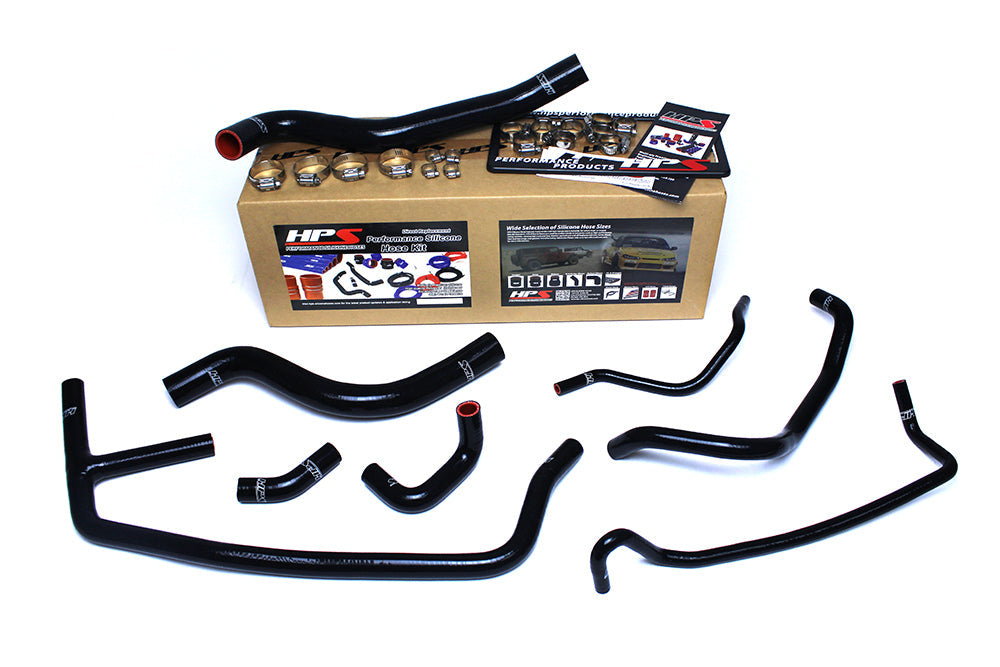 HPS Performance Products HPS Black Reinforced Silicone Radiator and Heater Hose Kit Coolant Ford 2015-2019 Mustang Ecoboost 2.3L Turbo