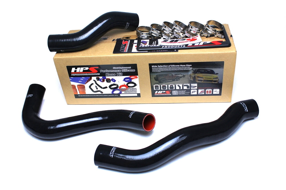 HPS Performance Products HPS Black Reinforced Silicone Radiator Hose Kit Coolant Ford 08-10 F450 Superduty Powerstroke 6.4L Diesel