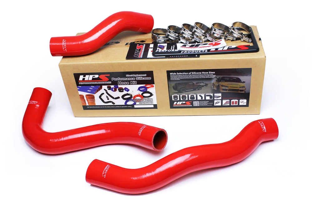 HPS Performance Products HPS Red Reinforced Silicone Radiator Hose Kit Coolant Ford 08-10 F450 Superduty Powerstroke 6.4L Diesel