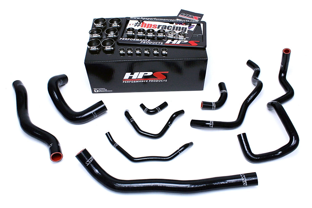 HPS Performance Products HPS Black Reinforced Silicone Radiator + Heater Hose Kit Coolant Mazda 06-07 Mazdaspeed 6 2.3L Turbo