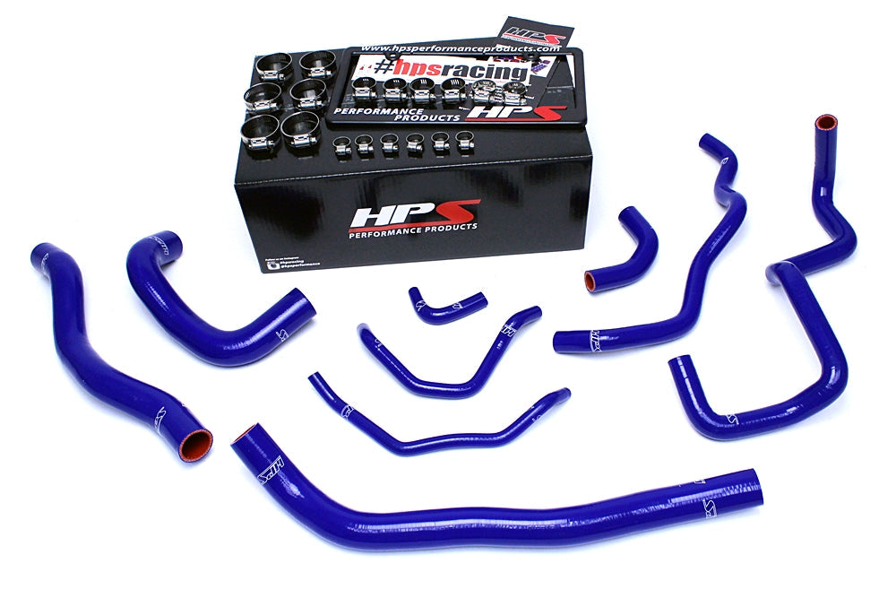 HPS Performance Products HPS Blue Reinforced Silicone Radiator + Heater Hose Kit Coolant Mazda 06-07 Mazdaspeed 6 2.3L Turbo