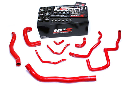 HPS Performance Products HPS Red Reinforced Silicone Radiator + Heater Hose Kit Coolant Mazda 06-07 Mazdaspeed 6 2.3L Turbo