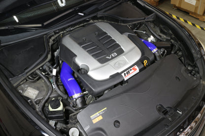 HPS Performance Products HPS Blue Reinforced Silicone Post MAF Air Intake Hose Kit Infiniti 11-13 M56 5.6L V8
