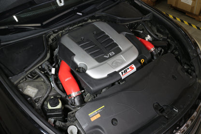 HPS Performance Products HPS Red Reinforced Silicone Post MAF Air Intake Hose Kit Infiniti 11-13 M56 5.6L V8