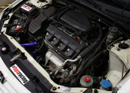 HPS Performance HPS Blue Reinforced Silicone Radiator Hose Kit Coolant Honda 01-05 Civic 1.7L Manual Trans.