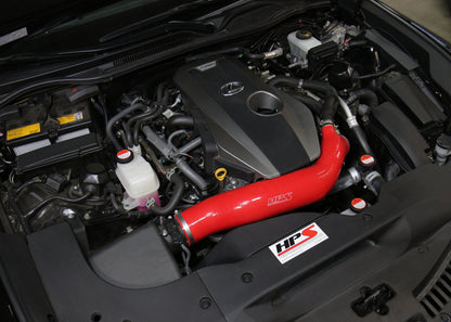 HPS Performance Products HPS Red Reinforced Silicone Post MAF Air Intake Hose Kit Lexus 16-17 GS200t 2.0L Turbo