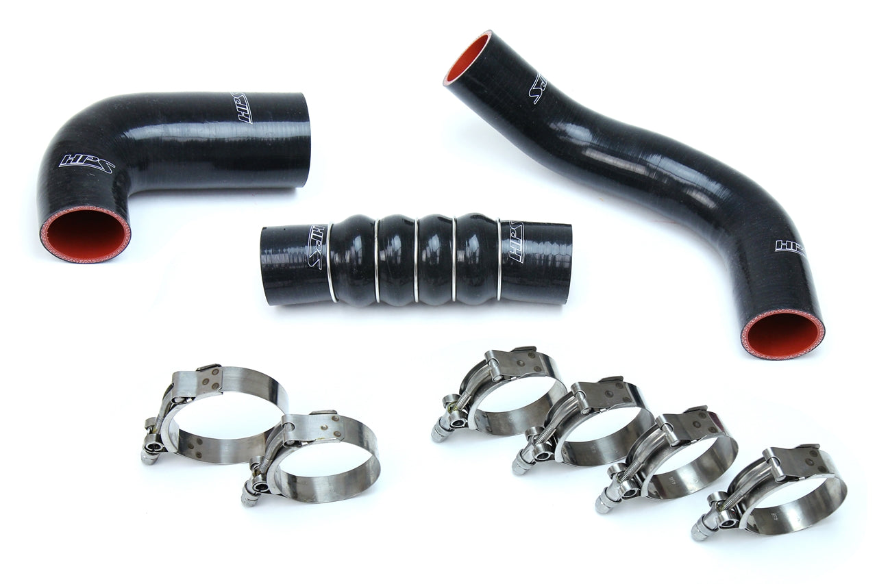 HPS Performance Products HPS Black Reinforced Silicone Intercooler Hose Kit Honda 17-18 Civic Si 1.5L Turbo