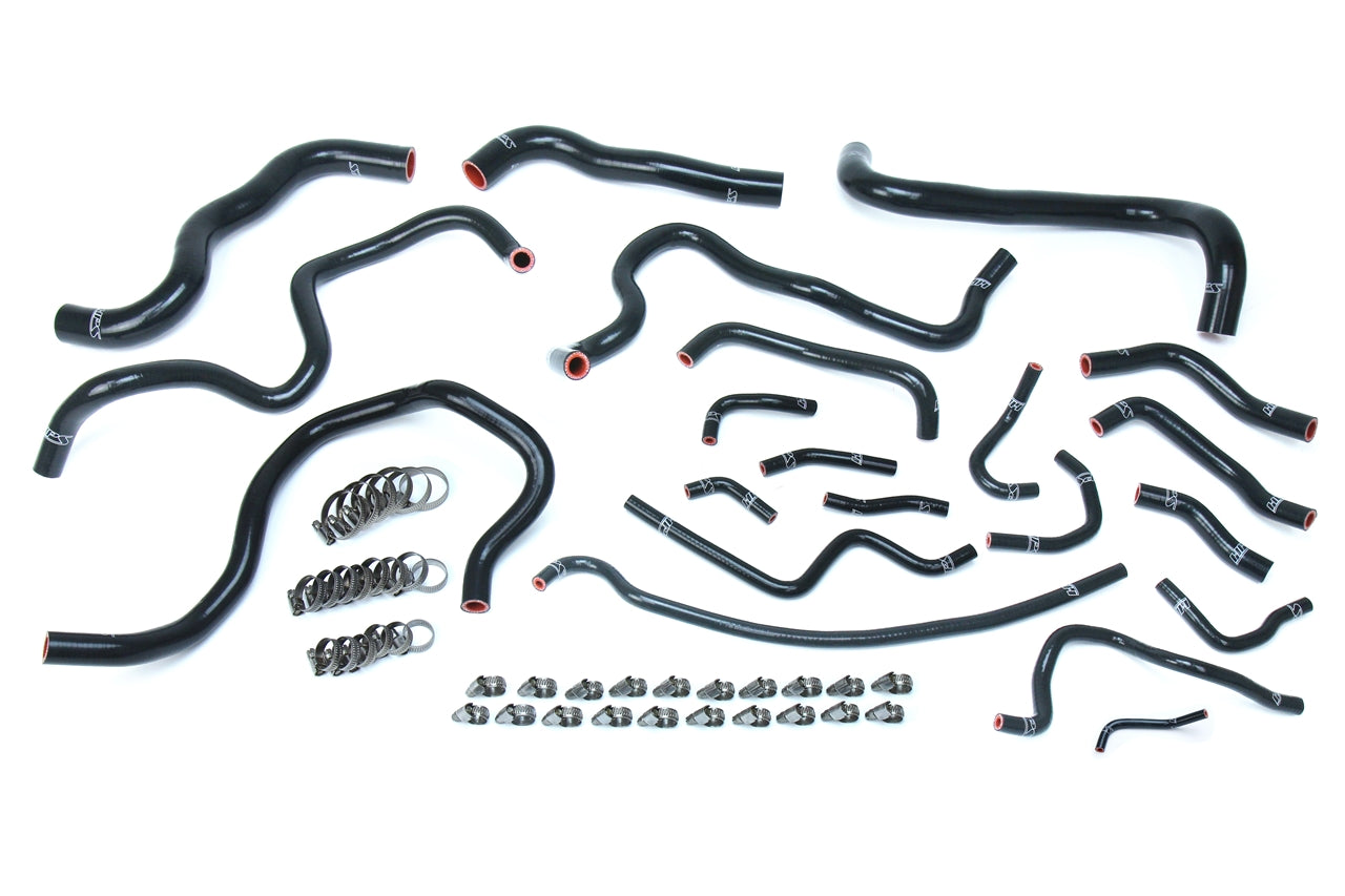 HPS Performance HPS Black Reinforced Silicone Radiator Heater Coolant Hose Kit Honda 16-18 Civic 1.5L Turbo