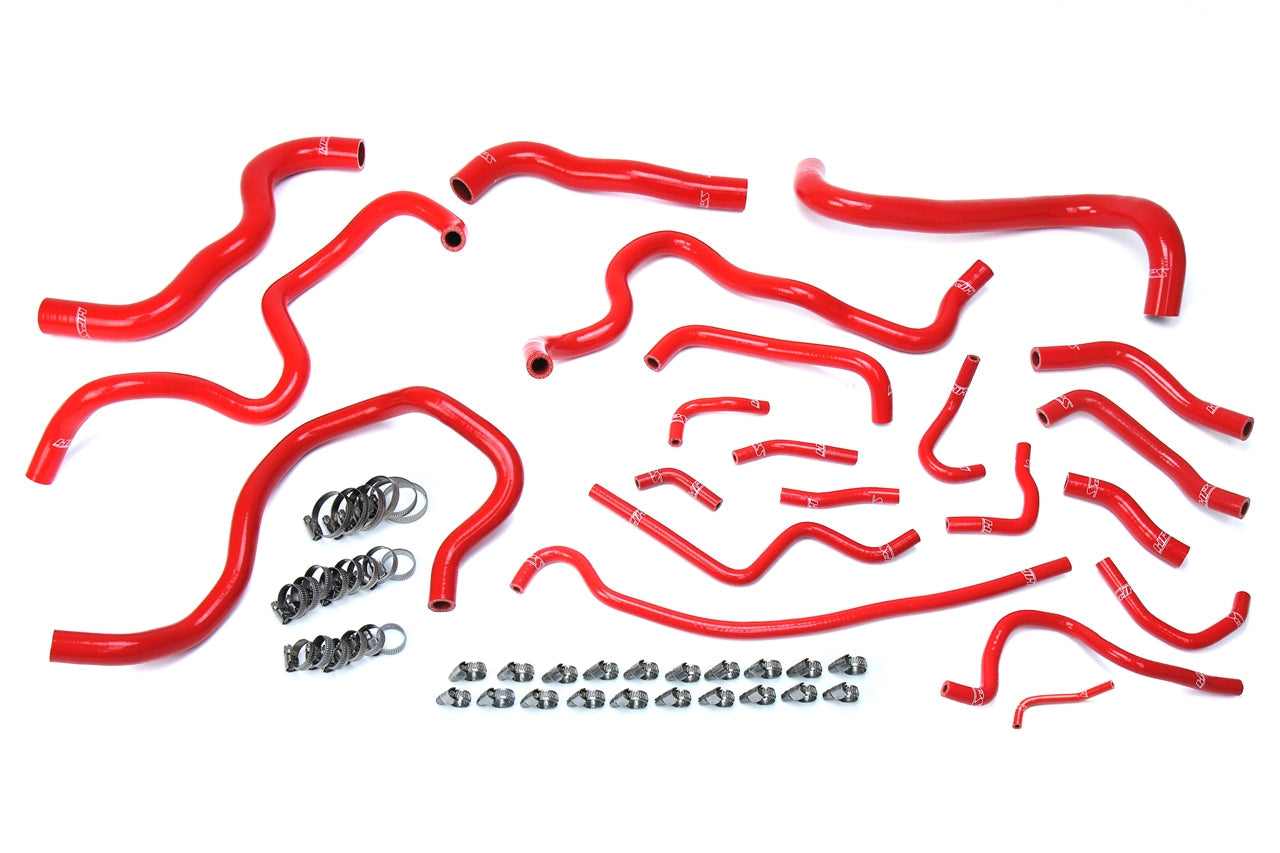 HPS Performance HPS Red Reinforced Silicone Radiator Heater Coolant Hose Kit Honda 16-18 Civic 1.5L Turbo