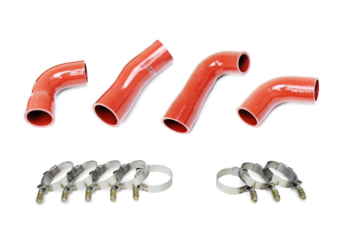 HPS Performance Silicone Transmission Oil Cooler Coolant Hose Kit, Mack Trucks 2007-2016 MP7 Engine Replace OE Part # 20934539 , 21548313 , 24926501 , 21209748, Orange 57-1721