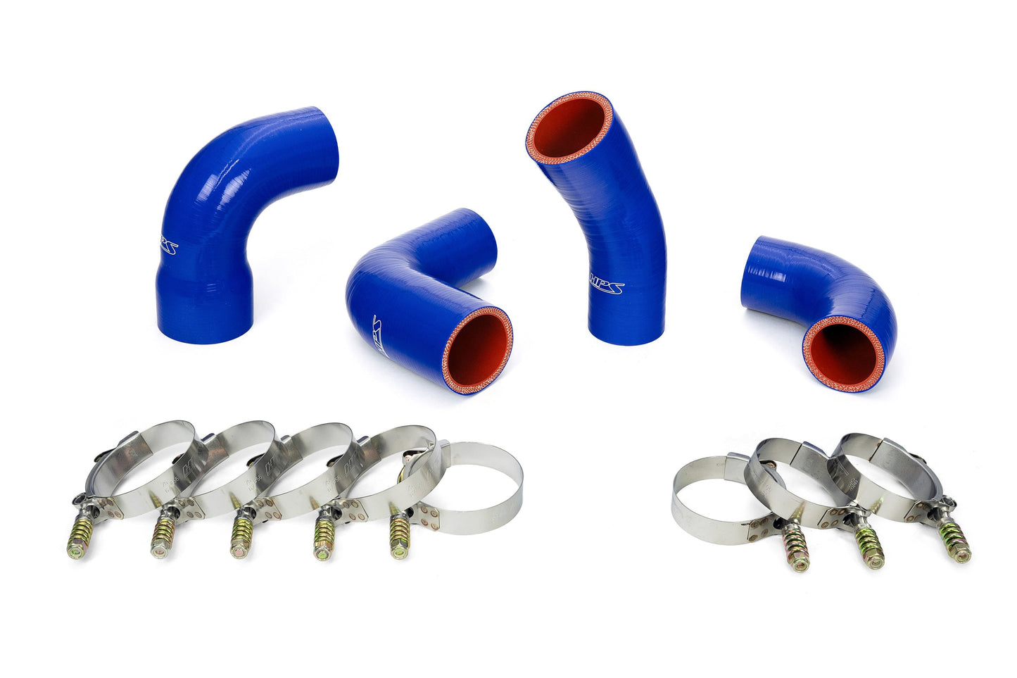 HPS Performance Silicone Transmission Oil Cooler Coolant Hose Kit, 2007-2016 Mack Trucks MP7 Engine replace OE Part # 85134464 , 21794125 , 21251570 , 21794132 , 21794129, Blue 57-1722-BLUE