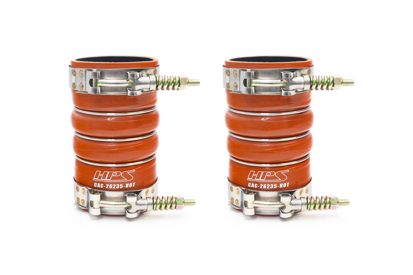 HPS Performance HPS Silicone Intercooler Hose Boots Kit (2pcs Hot Side), 2010-2012 Dodge Ram 4500 Pickup 6.7L Diesel Cummins Turbo, Orange 57-2209