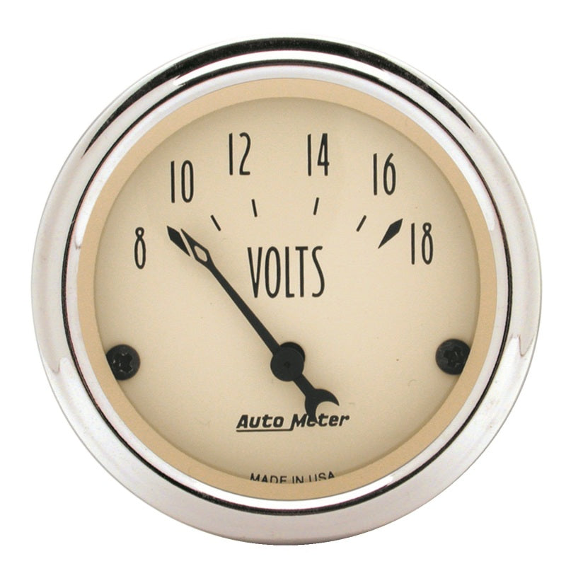 Autometer Gauge Voltmeter, 2 1/16", 18V, Elec, Antique Beige 1891 Photo - Primary