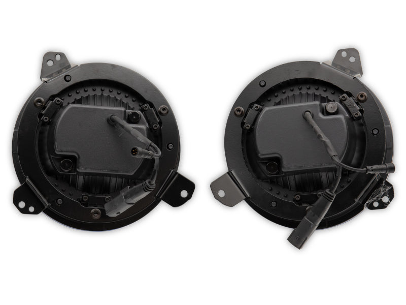 Raxiom 18-22 Jeep Wrangler JL/JT Axial 9-Inch LED Headlights w/RGB Halo- Blk Housing (Clear Lens) J142668 J142668 Photo - Close Up