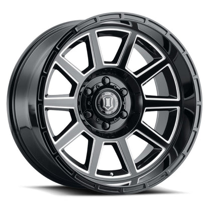 ICON Recoil 20x10 5x5 -24mm Offset 4.5in BS Gloss Black Milled Spokes Wheel 6220107345GBMW 6220107345GBMW Photo - Primary