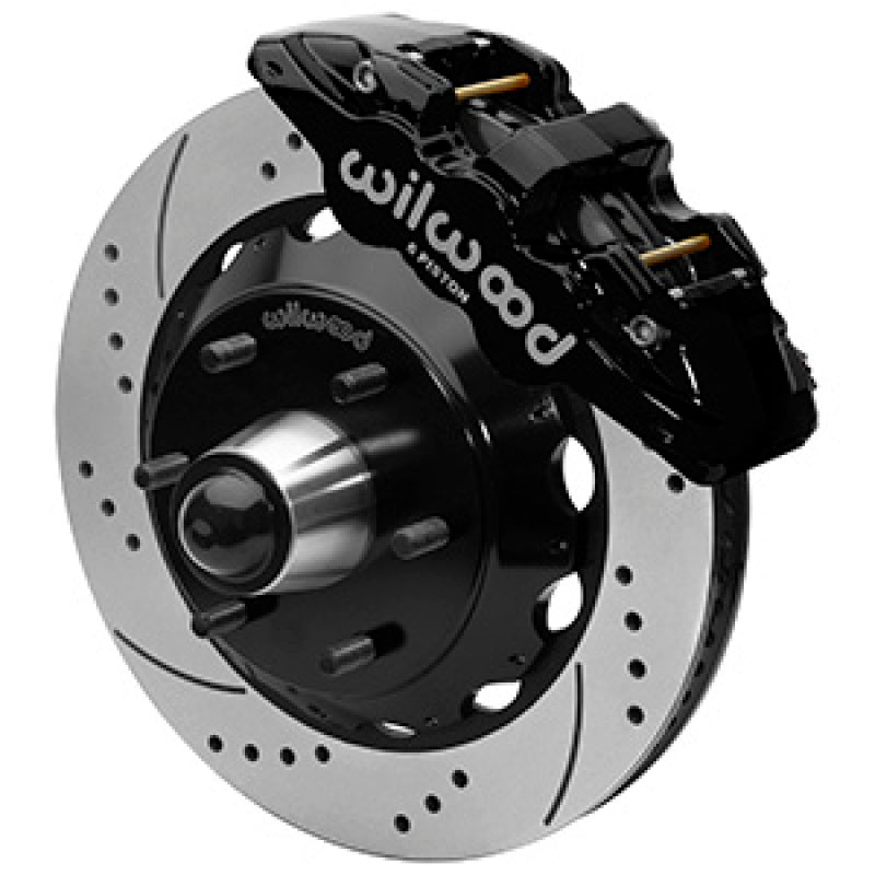 Wilwood 63-87 C10 CPP Spindle AERO6 Front BBK 14in Drilled/Slotted 6x5.5 BC - Black 140-16459-D