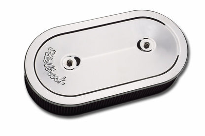 Edelbrock Air Cleaner, Pro-Flo Series, Oval, Steel Top, Cloth Element, 13.5" X 7 1235 Photo - Primary