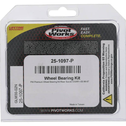Pivot Works Suzuki Wheel Bearing Kit Premium Bearings 25-1097-P 25-1097-P Photo - Primary