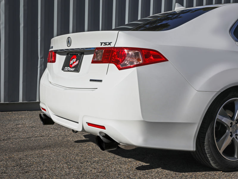 aFe 09-14 Acura TSX L4 2.4L Takeda 2-1/2in To 2-1/4in 304 SS Cat-Back Exhaust System w/ Black Tip 49-36629-B 49-36629-B Photo - Mounted