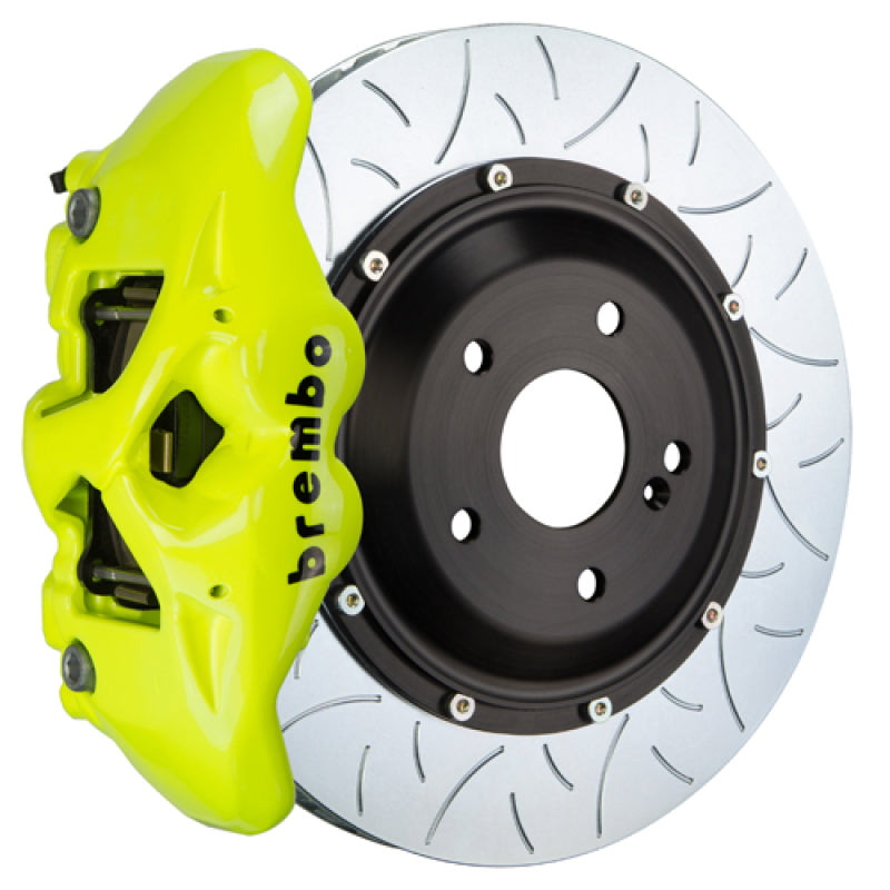 Brembo 20+ Model Y Front GT BBK 6 Piston Cast 380x34 2pc Rotor Slotted Type-3- Fluo. Yellow 1T3.9033A7