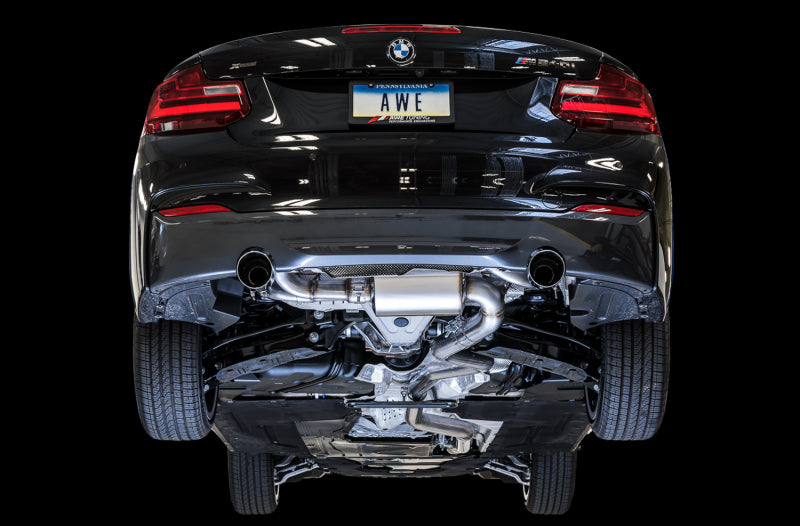 AWE Tuning BMW F22 M235i / M240i Touring Edition Axle-Back Exhaust - Chrome Silver Tips (90mm) 3010-32028 3010-32028 Photo - Mounted