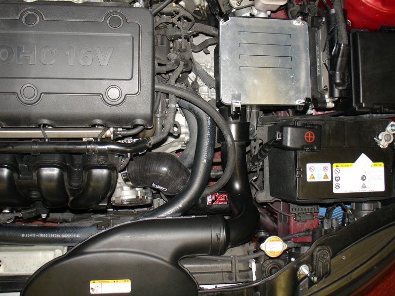 Injen 09-10 Kia Forte 2.4L 4cy Manual Only Black Cold Air Intake w/ Cover Plate SP1321BLK SP1321BLK Photo - Mounted