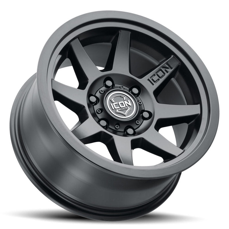 ICON Rebound 17x8.5 6x5.5 0mm Offset 4.75in BS 106.1mm Bore Satin Black Wheel 1917858347SB 1917858347SB Photo - Unmounted