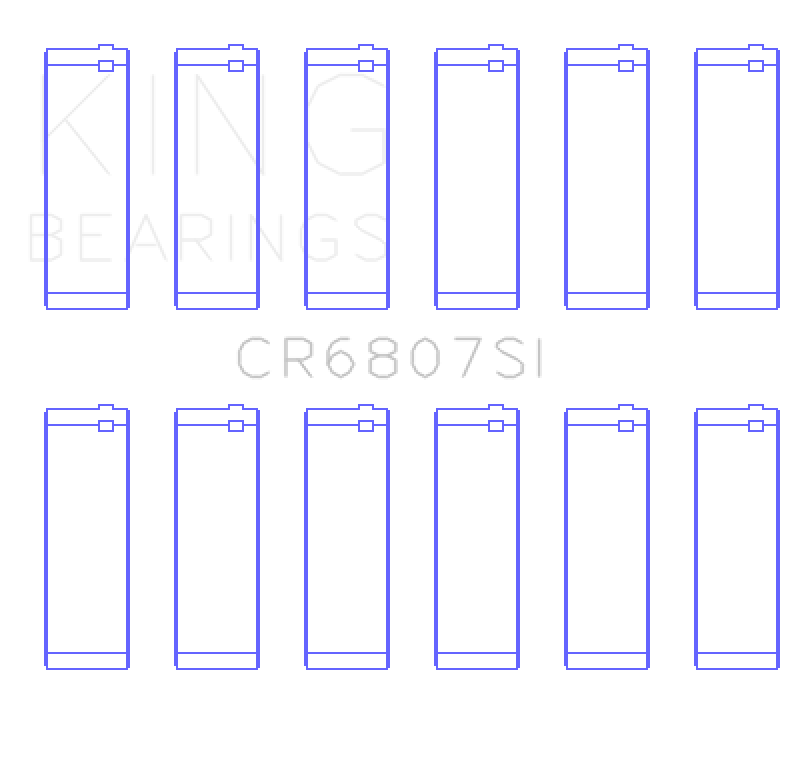 King Engine Bearings Ford V6 Triton/Ohv (Od+.002in) (Size +0.50mm) Connecting Rod Bearing Set CR6807SI0.5 CR6807SI0.5 Photo - Primary