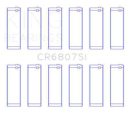 King Engine Bearings Ford V6 Triton/Ohv (Od+.002in) (Size +0.50mm) Connecting Rod Bearing Set CR6807SI0.5 CR6807SI0.5 Photo - Primary