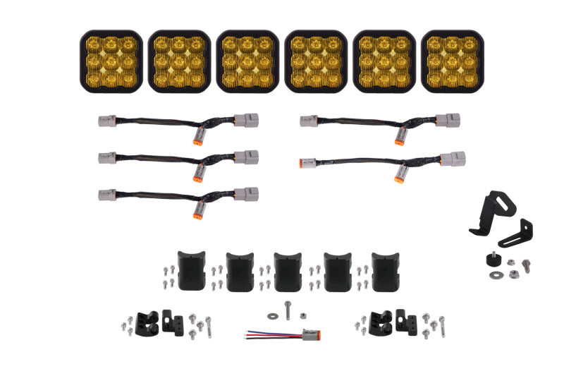 Diode Dynamics SS5 Pro Universal CrossLink 6-Pod Lightbar - Yellow Driving DD7257 DD7257 Photo - Primary