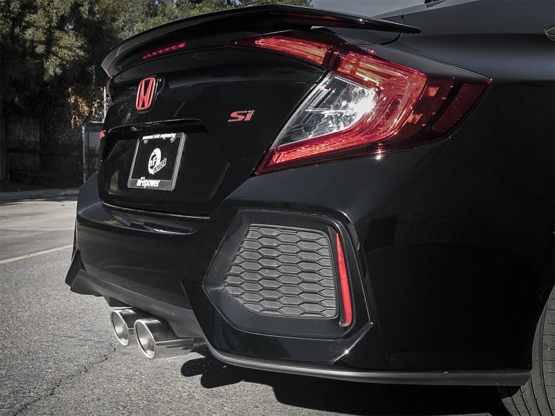 aFe Polished Takeda 3" Cat-Back Exhaust 17-18 Honda Civic Si I4 1.5L (T) 49-36621-P Photo - Mounted
