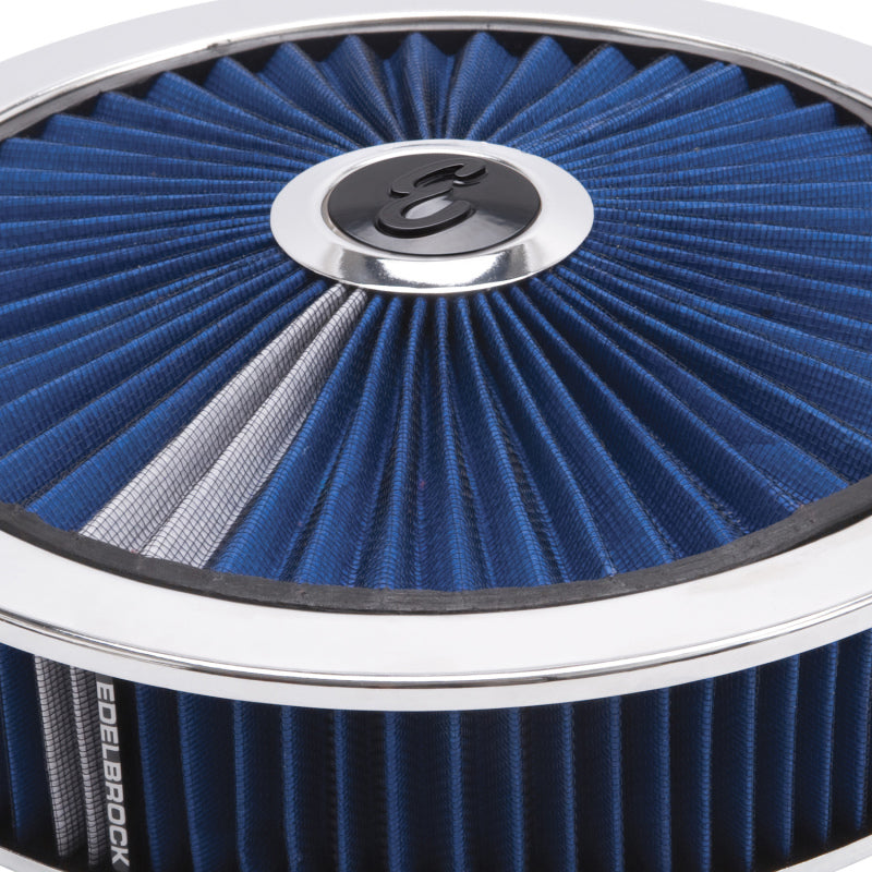 Edelbrock Air Cleaner, Pro-Flo High-Flow Series, Round, Filtered Top, Blue Cloth 43661 Photo - Primary