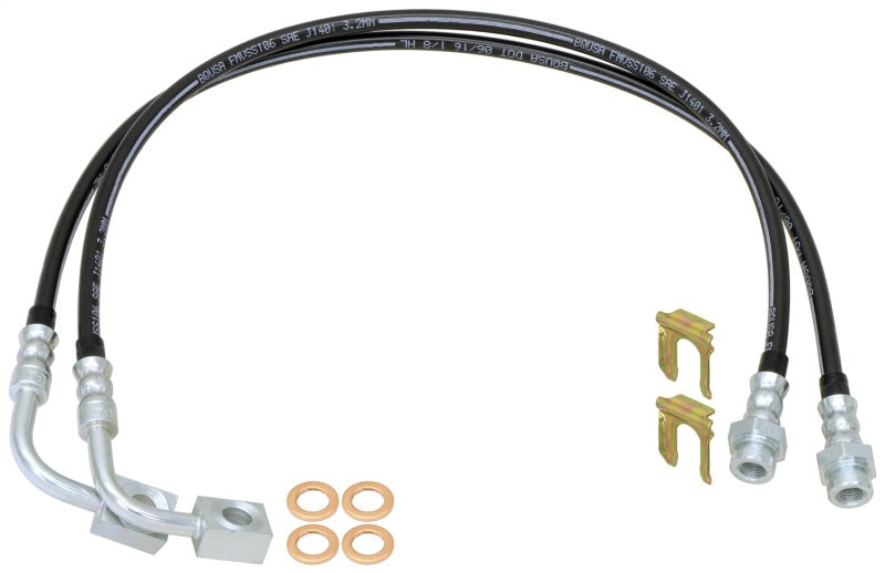 RockJock JK Rear Braided Brake Hose Kit 25.5in Long CE-9807RBLK CE-9807RBLK Photo - Primary