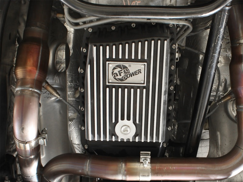 aFe Transmission Pan, Black w/ Machined Fins: Ford F-150 Trucks 09-16 (6R8 46-70172 Photo - Mounted